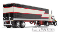 DCP by First Gear Black/Cream/Red Peterbilt Model 359 Truck w/ Flat Top Sleeper & 40' Vintage Trailer 1/64