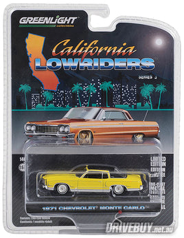 Greenlight California Lowriders 1971 Chevy Monte Carlo in Sunflower Yellow 1/64