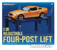 
              Greenlight Adjustable Four-Post Lift Hoist in Blue 1/18
            