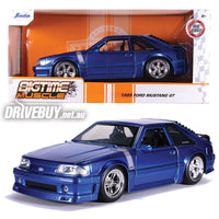 
              Jada Big Time Muscle 1989 Ford Mustang GT in Electric Blue 1/24
            