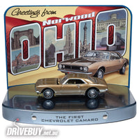 
              JOHNNY LIGHTNING 'GREETINGS FROM NORWOOD' 1967 CHEVY CAMARO TIN DIORAMA 1/64
            