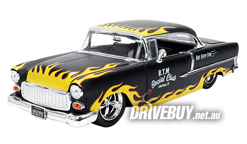 1955 Chevy Bel Air Big Time Muscle 1/24 - Jada Diecast - Black