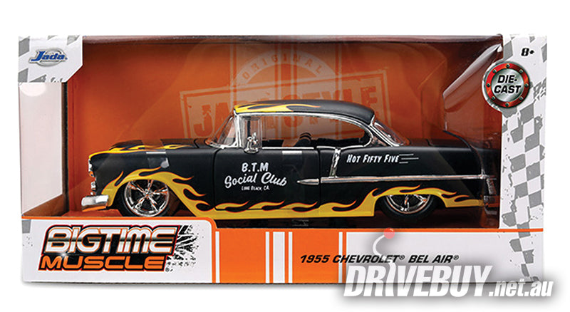 1955 Chevy Bel Air Big Time Muscle 1/24 - Jada Diecast - Black