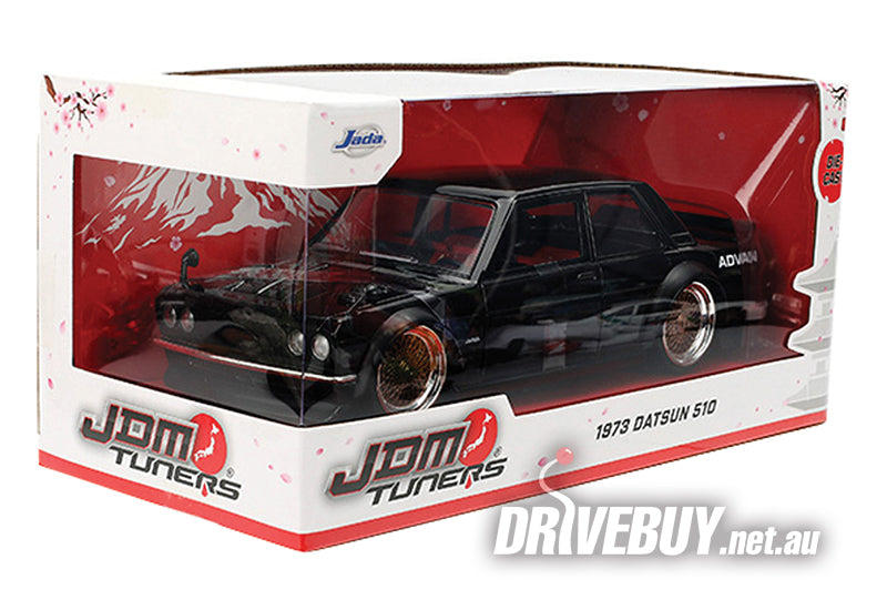 Jada JDM Tuners 1973 Datsun 510 Advan in Black 1/24| DriveBuy