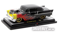 M2 Machines 1957 Chevy 150 Black w/Flames Fuel Injected 1/24