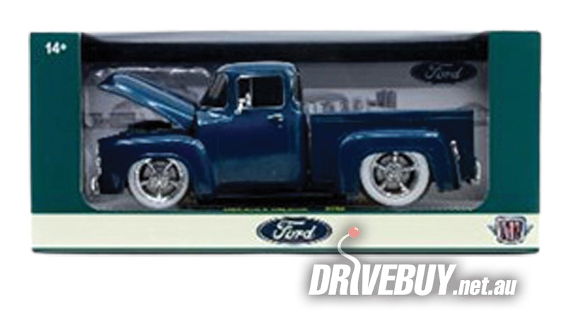 1956 Ford F100 Pickup 1/24 - M2 Diecast - Teal + Whitewalls| DriveBuy