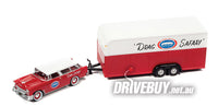 Johnny Lightning NHRA Drag Safari 1955 Chevy Nomad & Trailer 1/64