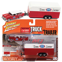 Johnny Lightning NHRA Drag Safari 1955 Chevy Nomad & Trailer 1/64