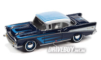 Johnny Lightning Kustomized 1957 Chevy in Blue Metallic 1/64