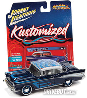 Johnny Lightning Kustomized 1957 Chevy in Blue Metallic 1/64