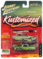 
              JOHNNY LIGHTNING KUSTOMIZED 1957 CHEVY BEL AIR IN LIME METALLIC 1/64
            