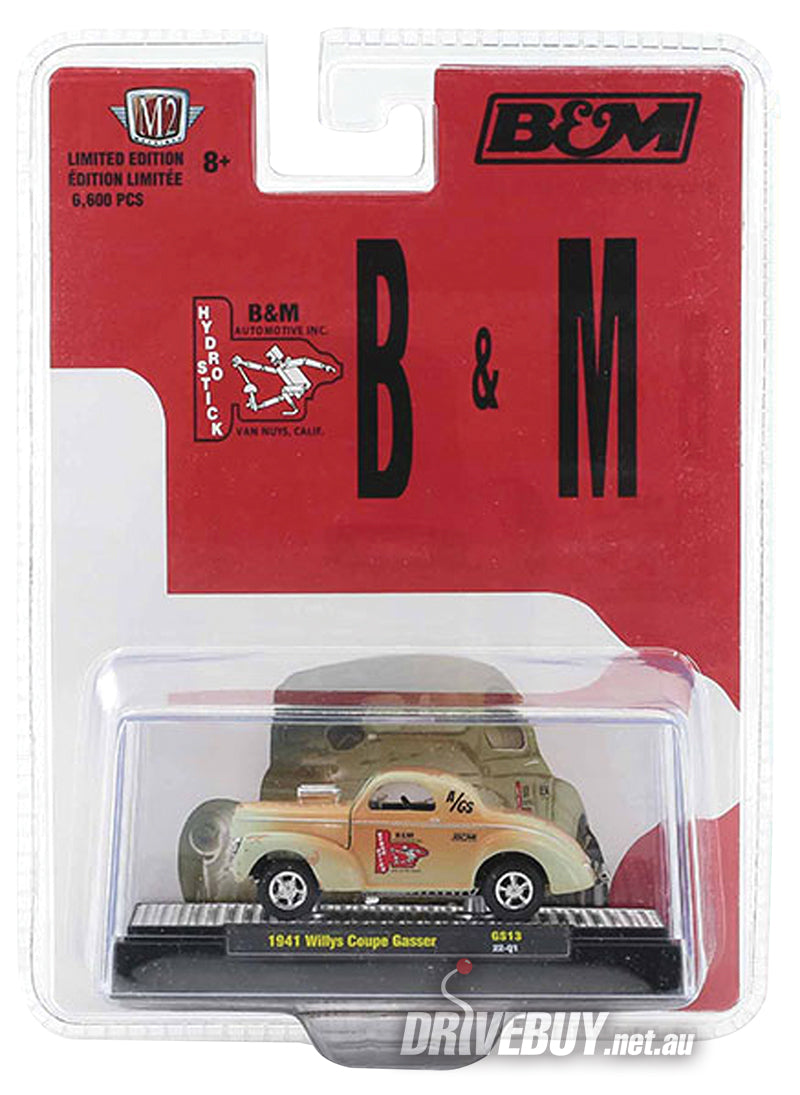 Auto In Scala 1:64 M2 Machines – Holley 1941 Willys Coupe Gasser – Con Auto-Lifts 20