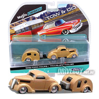 
              MAISTO TOW 'N' GO 1936 FORD COUPE & TEARDROP CAMPER CARAVAN 1/64
            