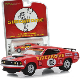 DDA / GREENLIGHT 1969 FORD MUSTANG #102 SIDCHROME RACING / JIM RICHARDS 1/64