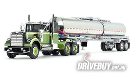 DCP by First Gear Dark Green/Olive White Western Star 4900 With 36" Vintage Sleeper & Brenner Chemical Tank Trailer 1/64