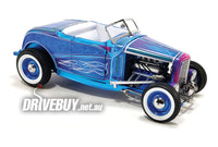 
              1932 Ford Hot Rod Roadster Blue Flame 1/18 - ACME Diecast - Blue Purple
            