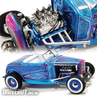 
              1932 Ford Hot Rod Roadster Blue Flame 1/18 - ACME Diecast - Blue Purple
            