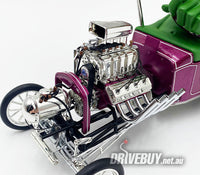 
              Rat Fink Mothers Worry Ford T-Bucket and Figurine 1/18 - ACME Diecast - Purple
            