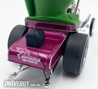 
              Rat Fink Mothers Worry Ford T-Bucket and Figurine 1/18 - ACME Diecast - Purple
            