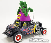 
              1932 Ford Rat Fink Hot Rod Coupe and Figurine 1/18 - ACME Diecast - Purple with Flames
            