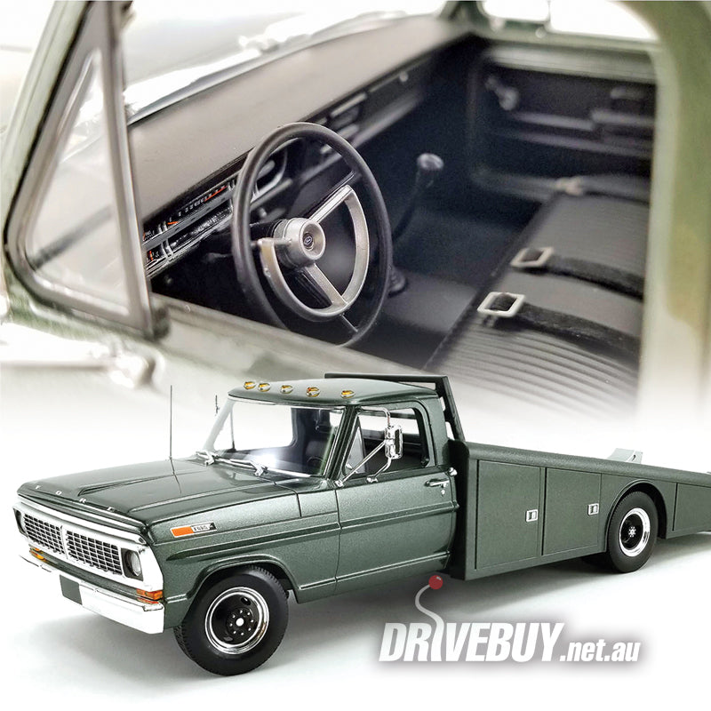 ACME 1970 FORD F350 RAMP TRUCK IN HIGHLAND GREEN 1/18| DriveBuy
