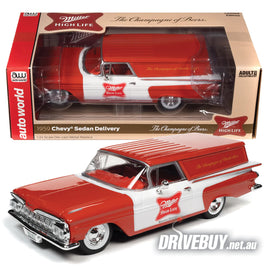 AUTOWORLD 1959 CHEVY SEDAN DELIVERY MILLER HIGH LIFE 1/24