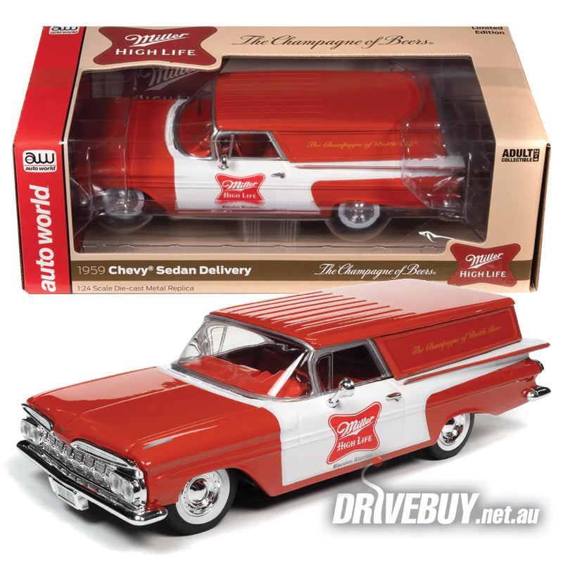 Auto World Miller High Life 1959 Chevy Sedan Delivery 1/24| DriveBuy