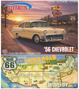1956 Chevy Bel Air Post Sedan Route 66 1/25 – Atlantis Model Kit