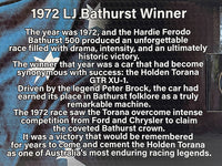 
              DDA 1972HOLDEN LJ TORANA PETER BROCK BATHURST WINNER 1/24
            