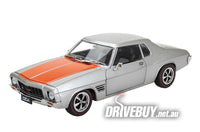 
              1972 Holden HQ GTS Monaro 1/24 - DDA Diecast - Silver with Orange Stripe
            