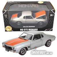 
              1972 Holden HQ GTS Monaro 1/24 - DDA Diecast - Silver with Orange Stripe
            