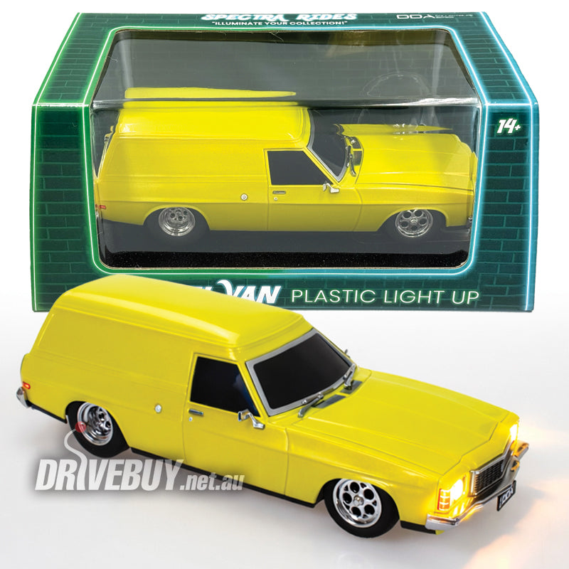 Holden HJ Custom Panel Van 1/24 - DDA Spectra Rides Light Up - Yellow ...