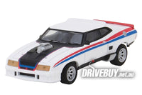 
              1973 Ford Falcon XB Max Max Interceptor 1/64 - Greenlight Diecast - White + Stripes
            