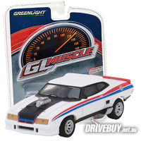 
              1973 Ford Falcon XB Max Max Interceptor 1/64 - Greenlight Diecast - White + Stripes
            