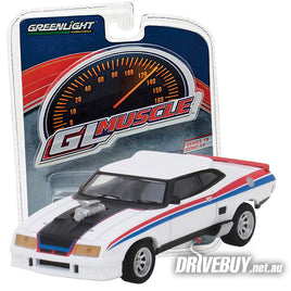 1973 Ford Falcon XB Max Max Interceptor 1/64 - Greenlight Diecast - White + Stripes
