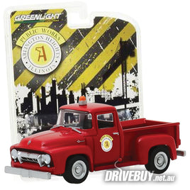 1954 1956 Ford F100 Arlington Heights Public Works 1/64 – GreenLight Diecast - Red
