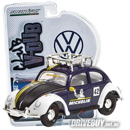 Volkswagen Beetle Michelin #42 with Roof Rack 1/64 – GreenLight Club V-Dub - Blue
