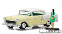 
              1955 Chevrolet Bel Air with Woman Figure 1/64 – GreenLight Hobby Shop - Yellow
            