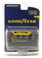 
              Four-Post Lift/Hoist Goodyear 1/64 - Greenlight Diecast - Blue Yellow
            