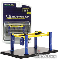 
              Four-Post Lift/Hoist Michelin 1/64 - Greenlight Diecast - Blue Yellow
            