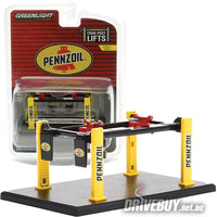 
              Four-Post Lift/Hoist Pennzoil 1/64 - Greenlight Diecast - Black Yellow
            