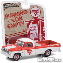 1965 Dodge D100 Pickup Conoco 1/64 - Greenlight Diecast - Red White