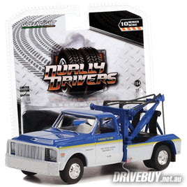 1972 Chevy C30 Dually Goodyear Tow Truck 1/64 - Greenlight Diecast - Blue White