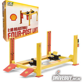 Hoist / Lift Adjustable Four-Post Shell Oil 1/18 - Greenlight Diecast