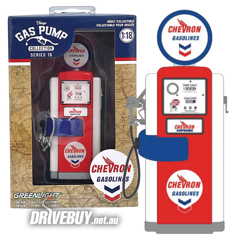 Wayne 100A Vintage Gas Pump 1/18 - Greenlight Diecast - Chevron
