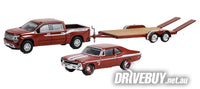 
              2020 Chevy Silverado 1969 Nova Yenko + Trailer Counting Cars 1/64 - Greenlight Diecast
            