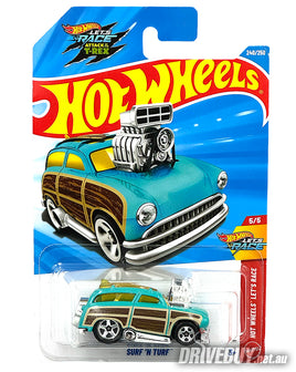 Ford Custom Surf ’N Turf Woody Wagon 1/64 – Hot Wheels – Turquoise