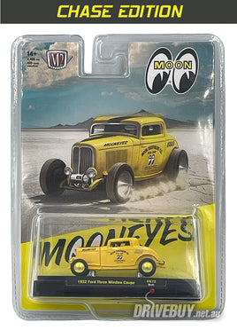 1932 **CHASE** Ford 3W Coupe Mooneyes 1/64 - M2 Diecast - Yellow Black