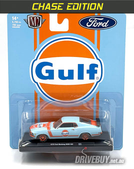 M2 Machines **CHASE** Gulf 1970 Ford Mustang Boss 302 1/64