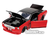
              1965 Ford Mustang 1/24 - Jada Diecast - Big Time Muscle Red & Black
            